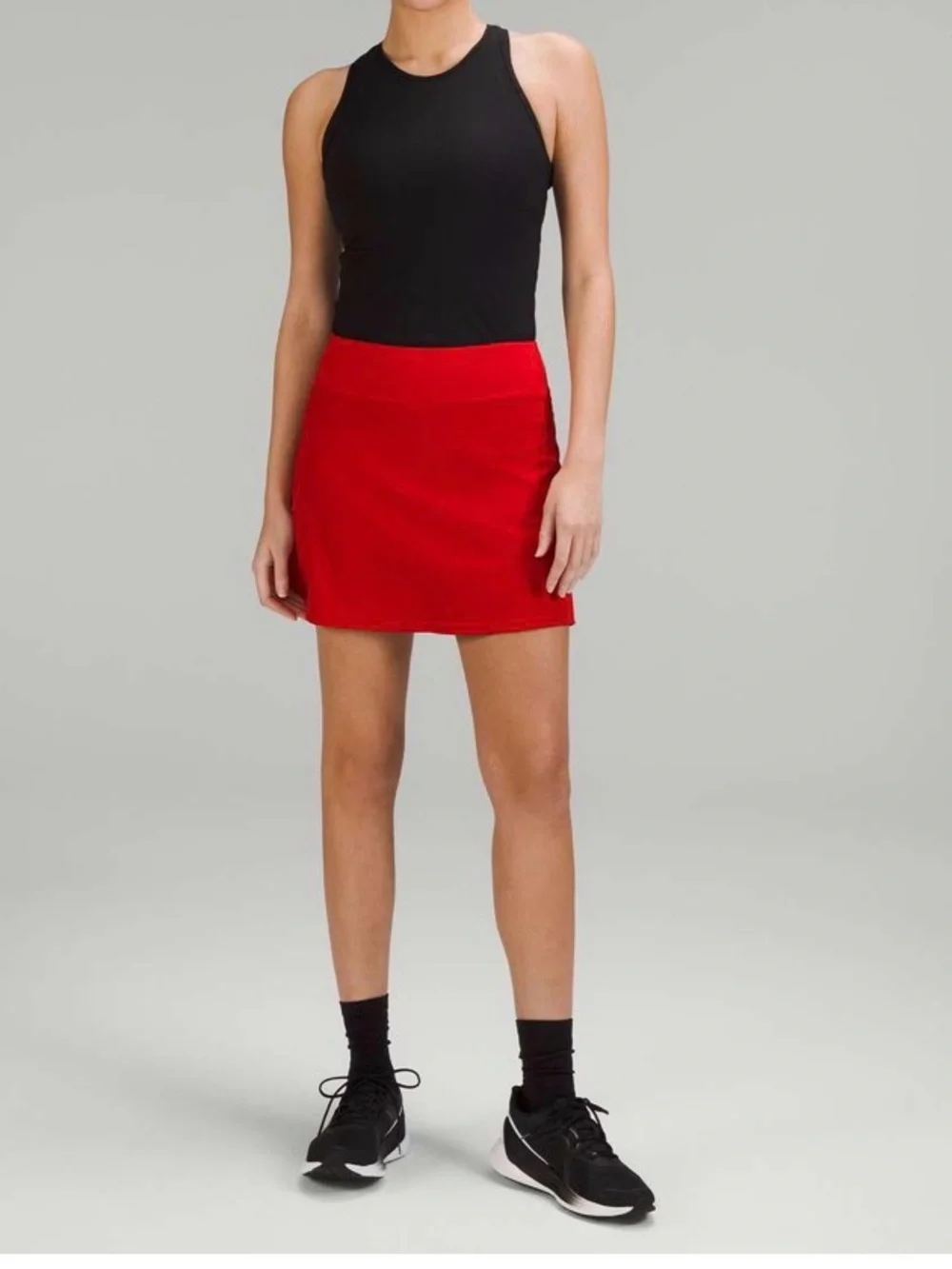 lululemon sz 8 EXTRA LONG Pace Rival Mid-Rise Skirt -Dark Red athleisure golf